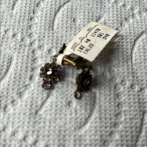 Elegant Gold and Purple Drop Earrings